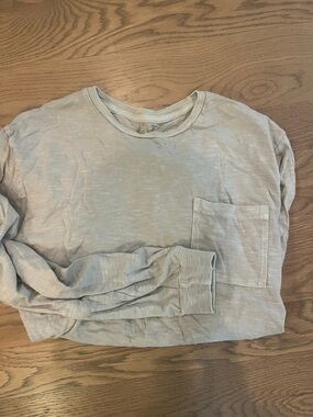 J. Crew Long Sleeve Pocket Tee in Light Beige